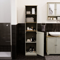 Lassic Bath Vida Priano Grey 1 Door 2 Shelf Tall Bathroom Cabinet - thumbnail 3