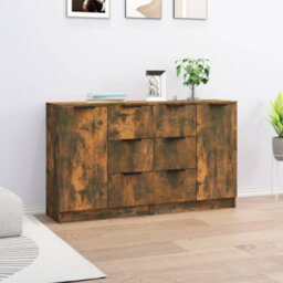 Berkfield Sideboards 2 Pcs Smoked Oak 60X30X70 Cm Engineered Wood - thumbnail 1