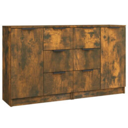 Berkfield Sideboards 2 Pcs Smoked Oak 60X30X70 Cm Engineered Wood - thumbnail 2