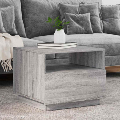 Berkfield Coffee Table With Led Lights Grey Sonoma 50X49X40 Cm - image 1