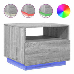 Berkfield Coffee Table With Led Lights Grey Sonoma 50X49X40 Cm - thumbnail 2