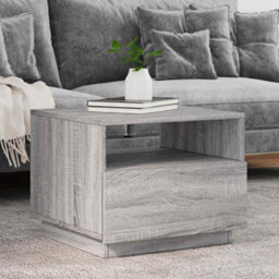 Berkfield Coffee Table With Led Lights Grey Sonoma 50X49X40 Cm - thumbnail 1