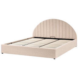 Beliani Ottoman Bed Chadenet Boucle Light Beige 180 X 200 Cm (Eu Super King) - thumbnail 5