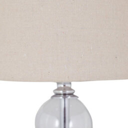 First Choice Lighting Set Of 2 Chrome Two Ball Table Lamps With Natural Linen Shades - thumbnail 5