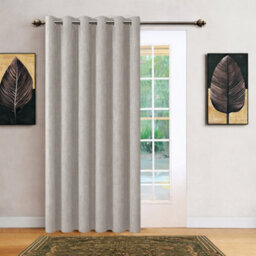 Bedlooms Beige Linen Curtain 100% Blackout Thermal Insulated Eyelet Single Curtain Panel 66 X 84 Inches With Tie Back
