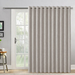 Bedlooms Beige Linen Curtain 100% Blackout Thermal Insulated Eyelet Single Curtain Panel 66 X 84 Inches With Tie Back - thumbnail 8
