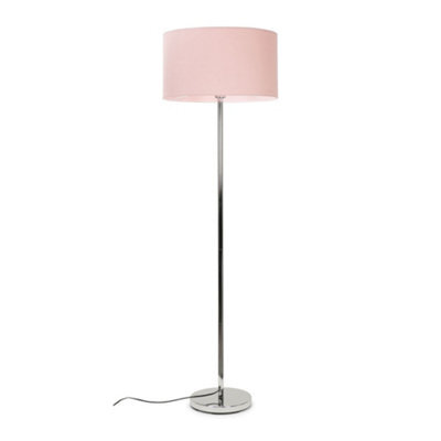Valuelights Charles Chrome Floor Lamp With Blush Drum Shade - image 1