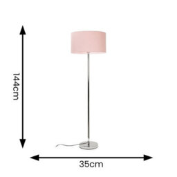 Valuelights Charles Chrome Floor Lamp With Blush Drum Shade - thumbnail 9