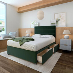 Bedmaster Emerald Green Plush Velvet Divan Base Super King - thumbnail 2