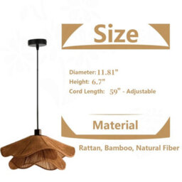 Amorly 30Cm Warm White Rattan Pendant Light, Bohemian Hanging Ceiling Light Fixture For Living Room,bedroom,dining Room,entryway,hallway - thumbnail 6