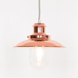 Contemporary Hanging Fisherman Lantern Style Pendant Copper Finish Ceiling Light - thumbnail 1