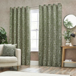 Wylder Bali Jacquard Room Darkening Eyelet Curtain Pair Olive (W)229Cm X (D)183Cm - thumbnail 1