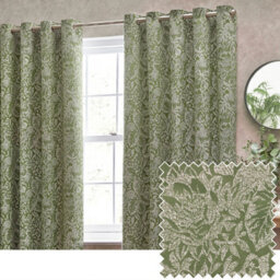 Wylder Bali Jacquard Room Darkening Eyelet Curtain Pair Olive (W)229Cm X (D)183Cm - thumbnail 6