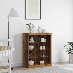 Berkfield Sideboard With Led Lights Old Wood 41X37X100 Cm - thumbnail 1