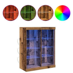 Berkfield Sideboard With Led Lights Old Wood 41X37X100 Cm - thumbnail 4