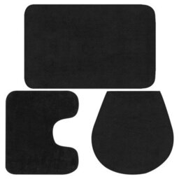 Walplus Bathroom Mat Set 3 Pieces Fabric Anthracite