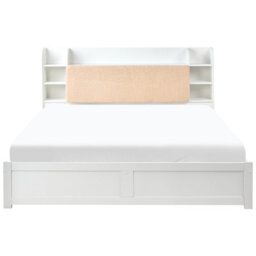 Beliani Bed With Storage Drawers Bizou 180 X 200 Cm (Eu Super King) White - thumbnail 5