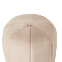 Wyld And Coco Beige Velvet Pouffe Round Footstool, W40 X D40 X H46Cm - thumbnail 3