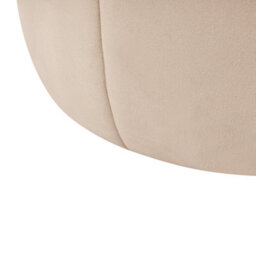 Wyld And Coco Beige Velvet Pouffe Round Footstool, W40 X D40 X H46Cm - thumbnail 6