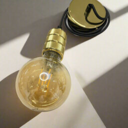 CGC Lighting Cgc Sydney Ii Gold Knurled Two Band 1.5M Adjustable E27 Ceiling Pendant And Matching Ceiling Rose - thumbnail 2