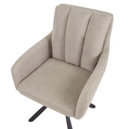 Beliani Set Of 2 Dining Chairs Swivel Sardoal Fabric Taupe - thumbnail 8