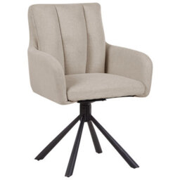 Beliani Set Of 2 Dining Chairs Swivel Sardoal Fabric Taupe - thumbnail 7