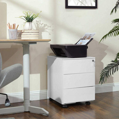 Ledrem Mobile Desk Cabinet Lockable With 3 Drawers, Document And Stationery Storage, Preassembled, For Home Office - image 1