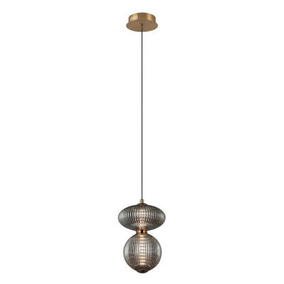 Luminosa Lighting Luminosa Nico 29Cm Slim Pendant Ceiling Light Black, Antique Brass, Gold 3000K Warm White 2Xled - image 1
