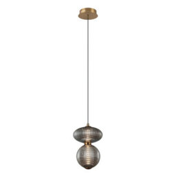 Luminosa Lighting Luminosa Nico 29Cm Slim Pendant Ceiling Light Black, Antique Brass, Gold 3000K Warm White 2Xled - thumbnail 1