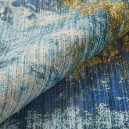 Blue Gold Abstract Polyester Soft Modern Living Room, Bedroomrug - 120Cm X 180Cm - thumbnail 2