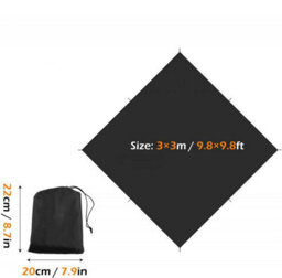 Black 3X3M Shade Sail Waterproof - thumbnail 3