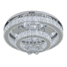Thehotsale 2-Tier Round Crystal Celling Light Cool White Light 48W 50Cm Dia - thumbnail 3