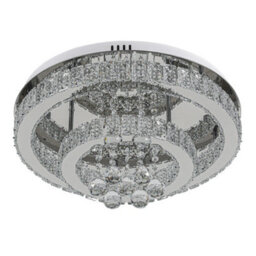 Thehotsale 2-Tier Round Crystal Celling Light Cool White Light 48W 50Cm Dia - thumbnail 1