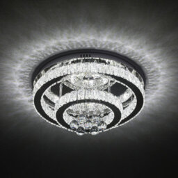 Thehotsale 2-Tier Round Crystal Celling Light Cool White Light 48W 50Cm Dia - thumbnail 4
