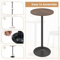 Costway Round Top Pub And Bar Table Standing Bistro Table With Mdf Top & Black Leg - thumbnail 8