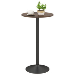 Costway Round Top Pub And Bar Table Standing Bistro Table With Mdf Top & Black Leg - thumbnail 9