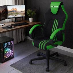 Rg-Edge Gaming Office Chair With High Back, Padded Armrests & Adjustable Height - Green - thumbnail 2