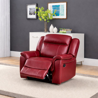SC FURNITURE LIMITED Burgundy Red Leather Gel Reclining Armchair - Clifton - image 1