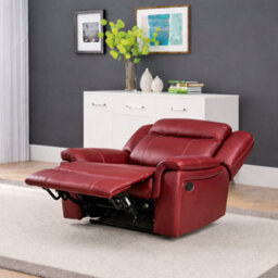 SC FURNITURE LIMITED Burgundy Red Leather Gel Reclining Armchair - Clifton - thumbnail 2