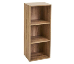 Spot On Dealz 3 Cube Storage Unit Small Bookcase Wooden Storage Cabinets Book Shelf Oak - thumbnail 1