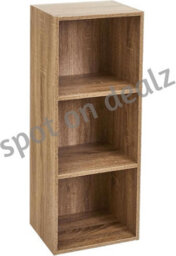 Spot On Dealz 3 Cube Storage Unit Small Bookcase Wooden Storage Cabinets Book Shelf Oak - thumbnail 3