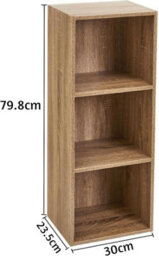 Spot On Dealz 3 Cube Storage Unit Small Bookcase Wooden Storage Cabinets Book Shelf Oak - thumbnail 2