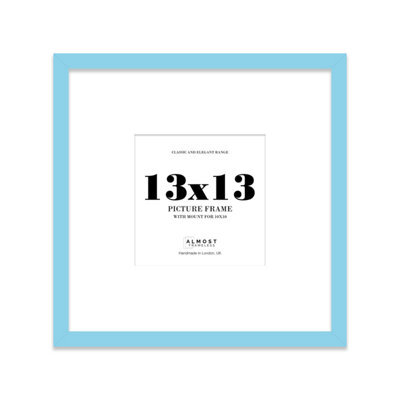 "13X13"" Light Blue Picture Frame - 13X13"" Square Frame With 10X10"" Mount For 13X13""/10X10"" Pictures Moderrn Style Thin Edge, 1 Pack" - image 1
