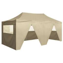 Berkfield Professional Folding Party Tent With 4 Sidewalls 3X6 M Steel Cream - thumbnail 2