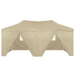 Berkfield Professional Folding Party Tent With 4 Sidewalls 3X6 M Steel Cream - thumbnail 3