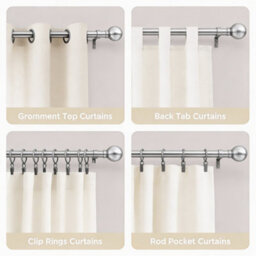 Oxford Homeware Satin Chrome Effect Extendable Curtain Pole With Metal Ball Finials, (L)1600mm-3000mm (Dia) 28mm - thumbnail 6