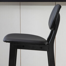 Homcom Breakfast Bar Stools Set Of 2 With Pu Leather Cover, Wood Legs, Black - thumbnail 7