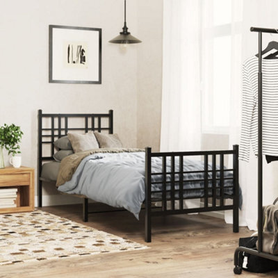 Berkfield Metal Bed Frame Without Mattress With Footboard Black 75X190Cm - image 1