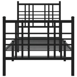 Berkfield Metal Bed Frame Without Mattress With Footboard Black 75X190Cm - thumbnail 4