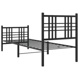 Berkfield Metal Bed Frame Without Mattress With Footboard Black 75X190Cm - thumbnail 6
